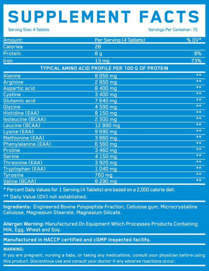 EVERBUILD Cryo Beef Amino 8000 mg / 300 Tabs - Image 2