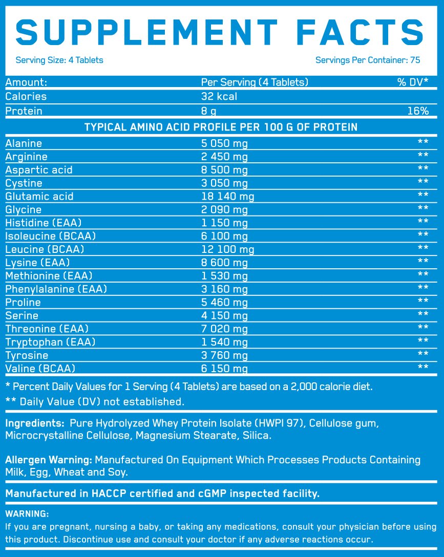 EVERBUILD Amino Whey Hydro / 300 Tabs - Image 2