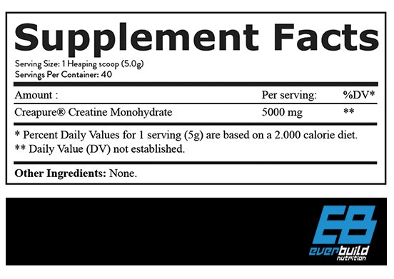 EVERBUILD Creapure® Creatine Monohydrate 5000 / 200 g - Image 2
