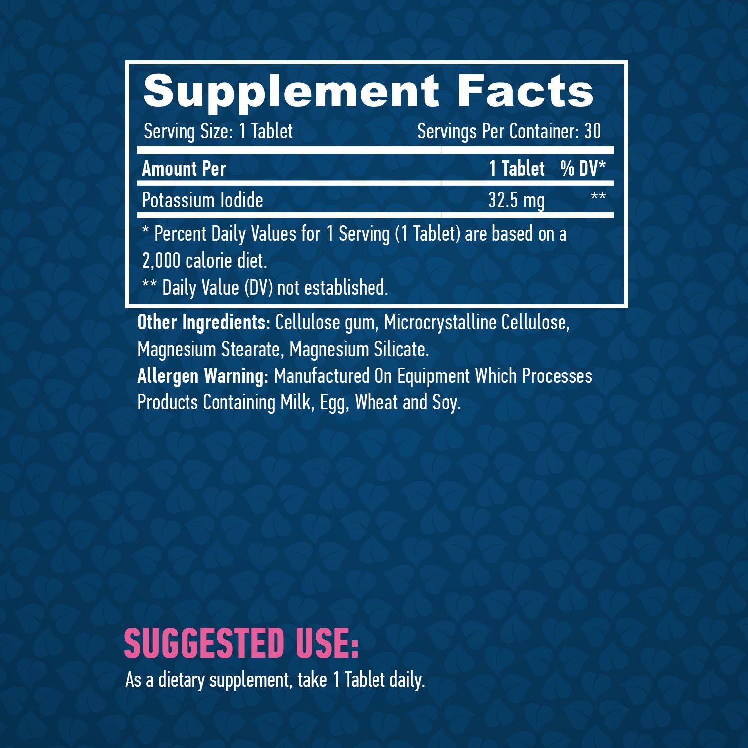 HAYA LABS Potassium Iodide 32.5 mg / 30 Tabs - Image 2