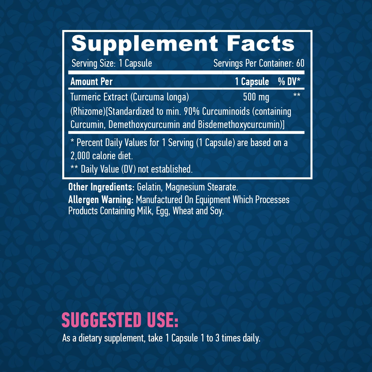 HAYA LABS Curcumin /Turmeric Extract/ 500 mg / 60 Caps - Image 2