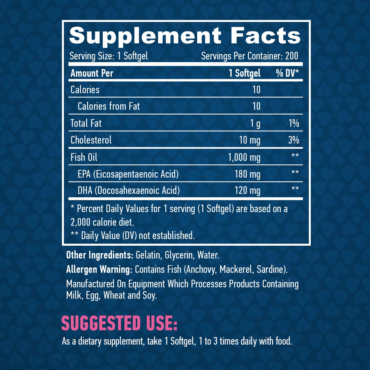 HAYA LABS Omega 3 1000 mg Fish Oil / Softgels - Image 2