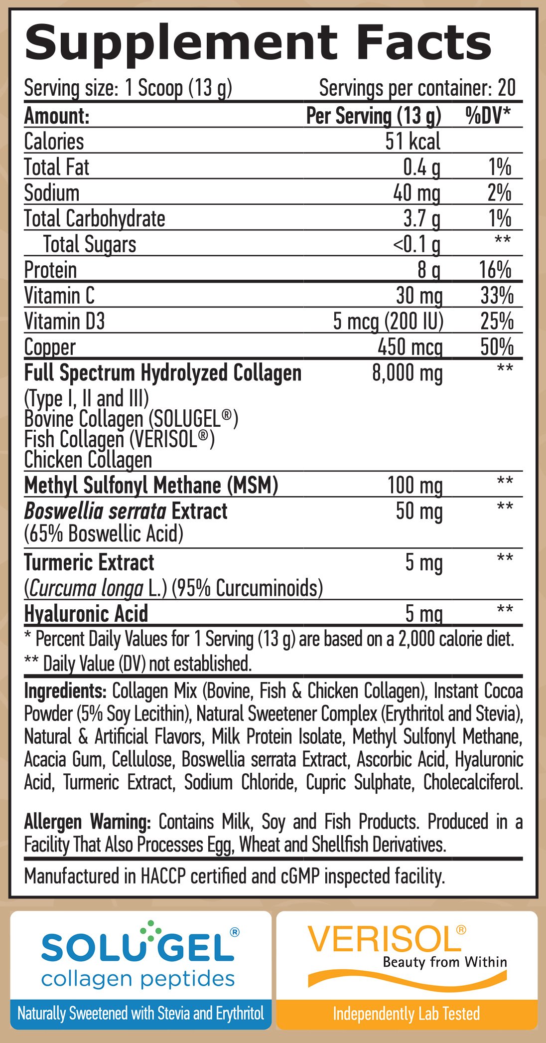 HAYA LABS Complete Collagen Types I, II & III / SOLUGEL® & VERISOL® - Image 2