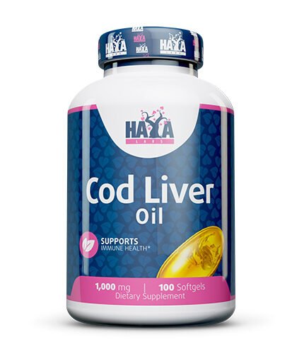 HAYA LABS Cod Liver Oil 1000 mg / 100 Softgels