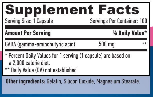 HAYA LABS Gaba 500 mg / 100 Caps - Image 2