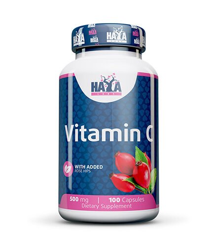 HAYA LABS Vitamin C with Rose Hips 500 mg / 100 Caps