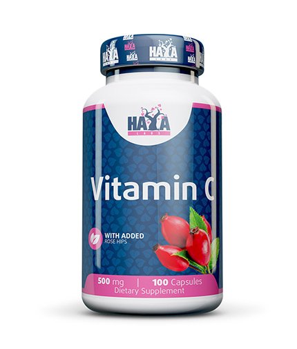 HAYA LABS Vitamin C with Rose Hips 500 mg / 100 Caps