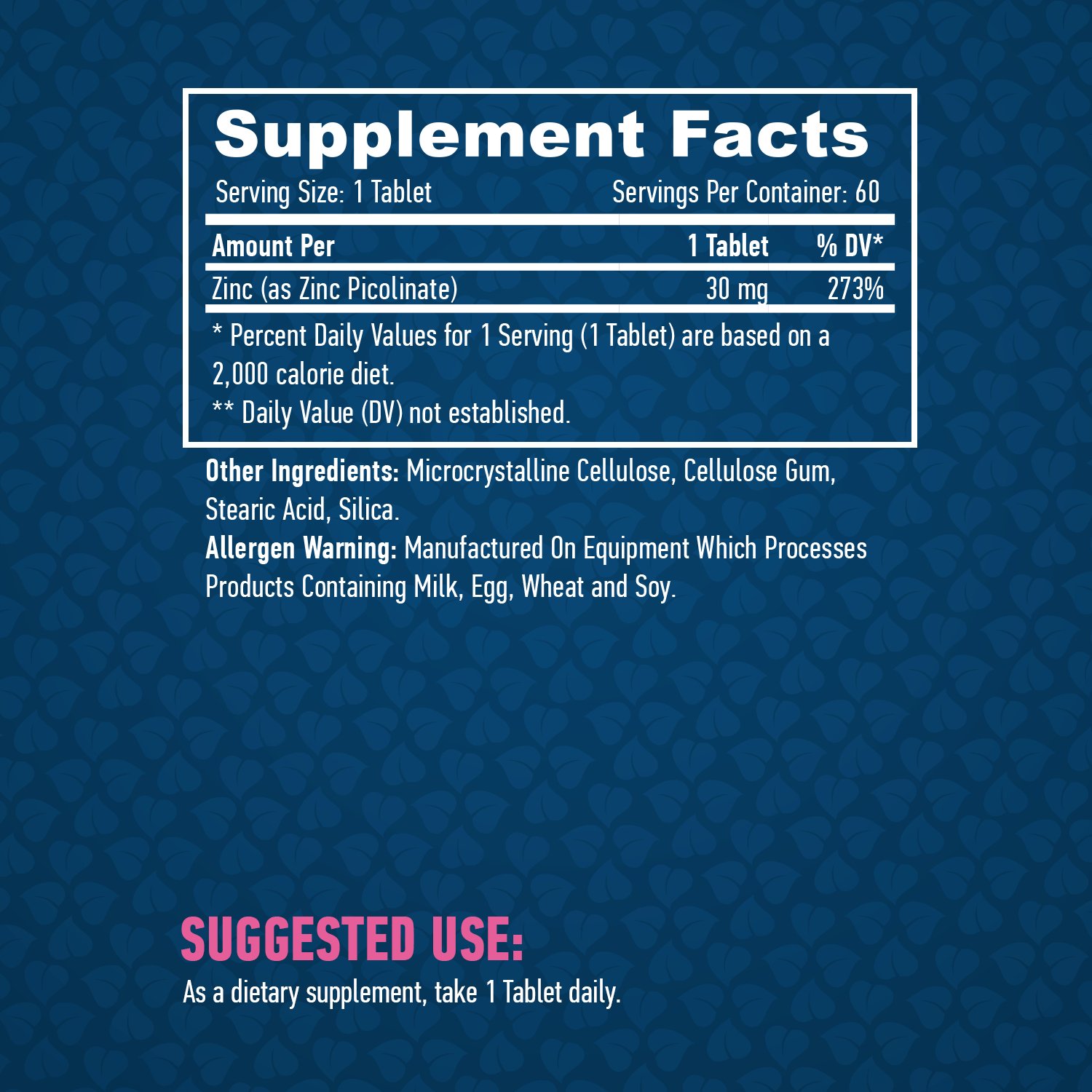 HAYA LABS Zinc Picolinate 30 mg / 60 Tabs - Image 2