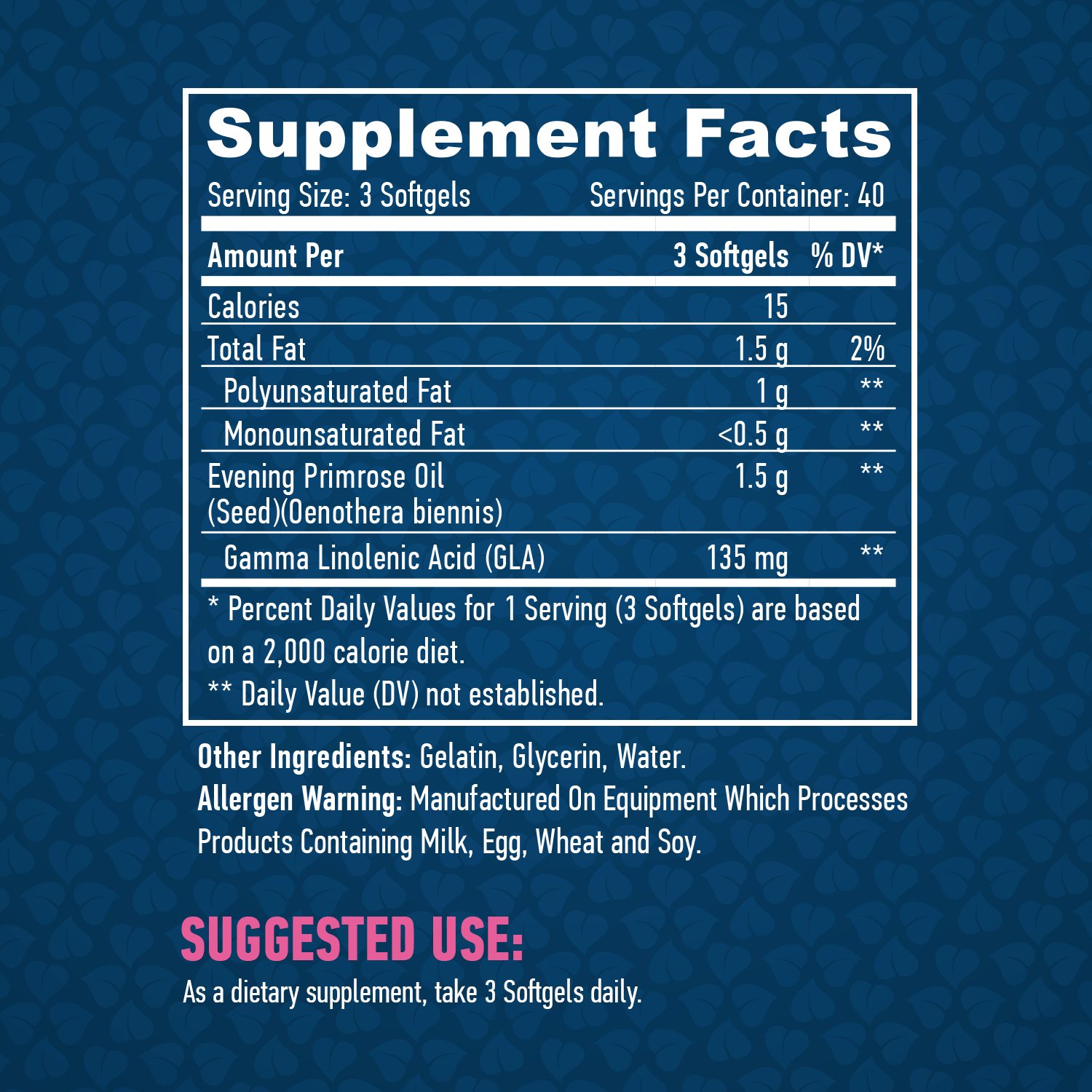 HAYA LABS Evening Primrose Oil / Cold Pressed / 500 mg / 120 Softgels - Image 2