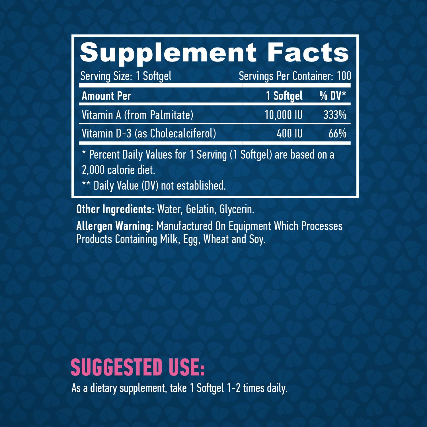 HAYA LABS Vitamin A & D Complex / 100 Softgels - Image 2