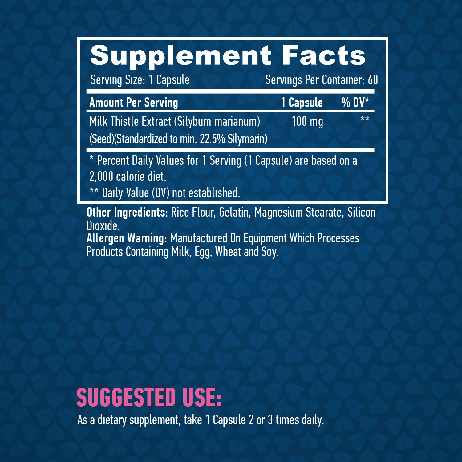 HAYA LABS Milk Thistle 100 mg / 60 Vcaps - Image 2